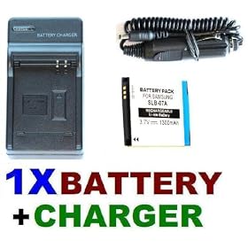 1300mAh Replacement Li-ion Battery + 1X CHARGER For Samsung SLB-07A Battery TL90 / TL100 / TL 220 / TL 225 / ST50 / ST500 / ST550