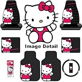 Hello Kitty Sanrio Waving Auto Car Truck SUV Accessories Interior Combo Kit Gift Set - 8PC