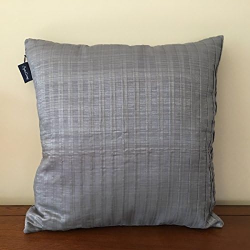 Sync Living Metallic Linen Pillow Covers Pillowcase Decorative Cushions Shell Pleated Weave 18X18 Inch Grey