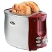 Oster 6317 2-Slice Toaster with Extra Wide Slots, Red/Stainless