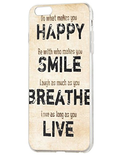 iPhone Case,OOFIT iPhone 6 (4.7) Hard Case Happy Smile Live Quote