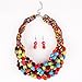 Twist Torsade Layers Colorful Ball Beaded Bib Choker Collar Necklace Earrings