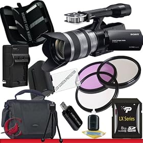 Sony NEX-VG20 Interchangeable Lens HD Handycam Camcorder with 18-200mm Lens Package 1