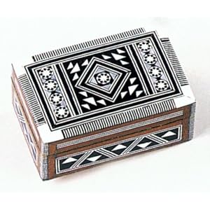 Handcrafted Mother of Pearl Inlaid Rectangle Wood Egyptian Jewelry Box