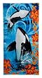 Shamu Whale with Flowers Towel