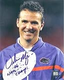 Urban Meyer Autographed Florida Gators National Championship 8x10 Trophy Photo with 06 NAT CHAMPS inscription