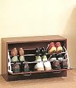 Single Cherry Finish Shoe Cabinet