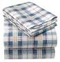 Waverly Queen Navy Anchor Plaid 100% Cotton Flannel  Sheet Set