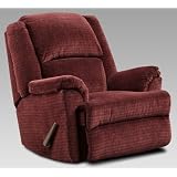 Wine Red Rocker Recliner Living Room Chair, Made In USA