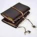 ZLYC Vintage Refillable Loose-Leaf Handmade PU Leather Journal Writing Notebook Unlined Diary String Retro Anchor Perfect Gift for Him Her, Dark Coffee