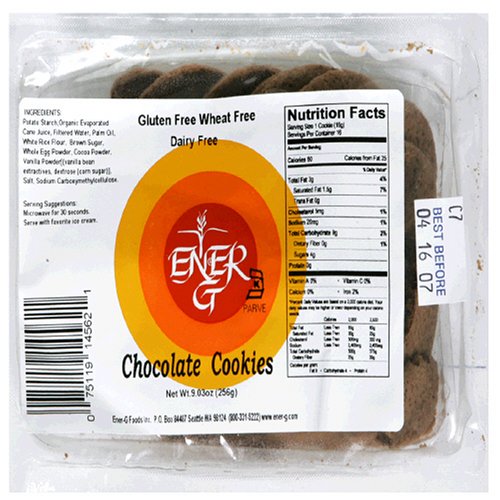 Ener-G Foods Chocolate Cookies, 9.02-Ounce Packages (Pack of 6)