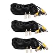 VideoSecu 3 X 50 Feet Power Video Cable with BNC RCA Connector for CCTV Security Cameras 1QA