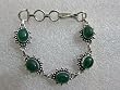 Tribal Fashion Jewelry Green Onyx Studded Silver Malachite Bracelet