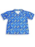 IMAGE OF Max and Otto - Boys Short Sleeved Cover-up, Royal, Lime (Size 7)