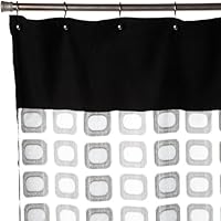 Regal Home Collections Times Square Sheer Shower Curtain with Suede, Black/Silver