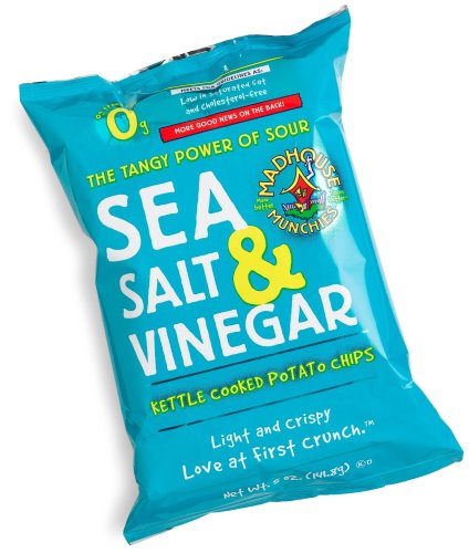 Madhouse Munchies Sea Salt & Vinegar Potato Chips, 5-Ounce Bags (Pack of 12) by Madhouse Munchies