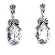 Marcasite with Clear CZ Earrings, Size: 44mm