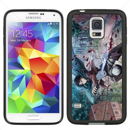 Shingeki no Kyojin Attack on Titan Manga Anime Comic Levi Samsung Galaxy S5 SV I9600 TPU Soft Black or White case (Black)