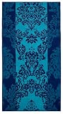 Damask Blue - Terry Jacquard Beach Towel size 30x60 - 400 grams 100% Pure Ringspun Cotton - Brilliant intense vibrant colors - Highly absorbent easy care machine wash - Use for picnic poolside or as a colorful bath towel - Save 53%