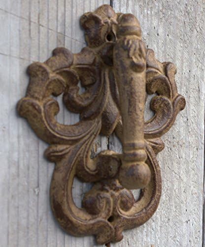 Cast Iron Round Scroll Door Knocker Rustic Brown Finish 1319