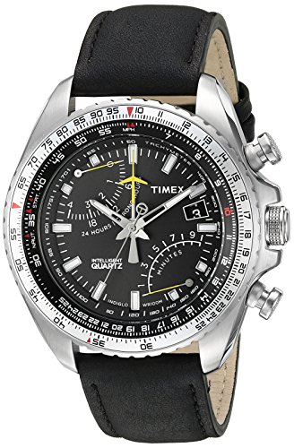 Timex Men s T2P101 Stainless Steel Intelligent Quartz Aviator Fly-Back Watch