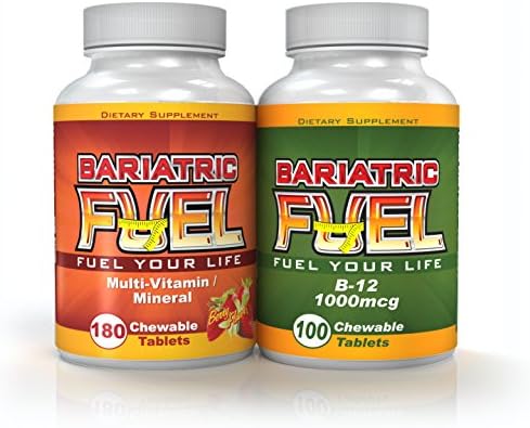 Bariatric Fuel Bundle- Complete Multivitamin with Iron Chewable- Berry Flavor- 3-Month Supply (180 Tablets) &amp; Vitamin B12 Chewable/Sublingual 3 Month Supply (100 tablets)-
