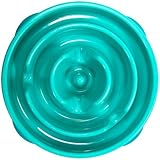 Outward Hound Kyjen  51006 Fun Feeder Slow Feed Interactive Bloat Stop Dog Bowl, Small, Teal