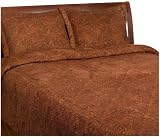 Luxury Paisley Microsuede Queen Comforter 4-Piece Bedding Set, Café