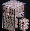 Marble 16mm d6 Ivory/black Dice Block 12 pipped dice