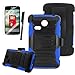 LG Sunrise (LG L15G) / LG Lucky (LG L16G) Phone Case, Luxca (Tm) LG Sunrise (LG L15G) / LG Lucky (LG L16G) (Straight Talk) Xtreme Heavy Duty Hybrid Armor Dual Layer Rhino Kickstand Belt Holster Combo Rugged Case Tuff Verge Dynamic + Stylus Touch Screen Pen (Blue / Black XTM)
