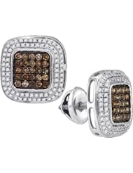 0.50CTW COGNAC DIAMOND MICRO-PAVE EARRING
