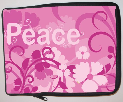 Pink Peace Design Laptop Sleeve - Note Book sleeve - iPad sleeve - can be used for for Fujitsu, Kindle, Samsung, Dell, Acer, ASUS Eee PC, Gateway, HP, Sony, Compaq, IBM, Mac, Sharp, Toshiba models - Unisex - Ideal gift for all occassions!