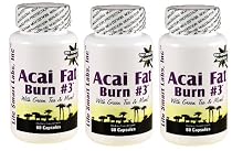 ACAI Fat Burn #3 all Pure Diet Pill with Green Tea, Grapefruit, Apple Cider, and more for Weight Loss and fat burner