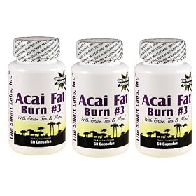 ACAI Fat Burn #3 all Pure Diet Pill with Green Tea, Grapefruit, Apple Cider, and more for Weight Loss and fat burning