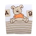 Unisex Baby Teddy Bear Design Embroidered 100% Cotton Pram Blanket