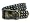 SNAP ON THREE ROW OF PUNK ROCK STAR METAL DISTRESSED BLACK STUDDED LEATHER ANTIQUE HAMMERED BELT Size: S/M - 32