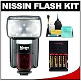 Nissin Digital Speedlite Di866 Flash Unit + Batteries & Charger + Cleaning Kit for Canon Rebel T2i, T1i, XS, XSi, XT, XTi, EOS 30D, 40D, 50D, 5D Mark II & 7D Digital SLR Cameras