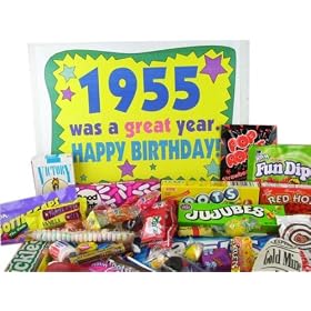 50's Retro Candy Decade Birthday Gift Box - Nostalgic Candy: 1955