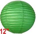 Green Chinese/Japanese Paper Lantern/Lamp 12" Diameter - Just Artifacts Brand
