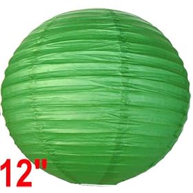 Green Chinese Japanese Paper Lantern Lamp 12 Diameter - Just Artifacts Brand by Just Artifacts