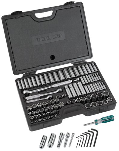Allen 19222 107-Piece 1/4 3/8 1/2-Drive Socket Set Blow Mold Case
