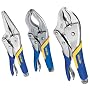 Irwin 91SG Vise Grip 3-Piece 10-Inch Curved Jaw 6-Inch Large Capacity and 6-Inch Long Nose Soft Grip Plier Set