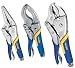Irwin 91SG Vise Grip 3 Piece 10-Inch Curved Jaw 6-Inch Large Capacity and 6-Inch Long Nose Soft Grip Plier Set