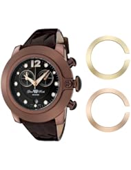 Glam Rock Womens GR32160 SoBe Chronograph Black Dial Brown Shiny Patent Leather Watch