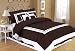 7 Pieces Caprice Coffee and White Hotel Comforter Bed-in-a-bag Set California-cal King Size