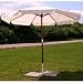 Sonnenschirm 3m, Landhausschirm 3 Meter, Marktschirm mit Hartholzgest�nge 300cm, beige, Schirm mit Seilzug, H-62019