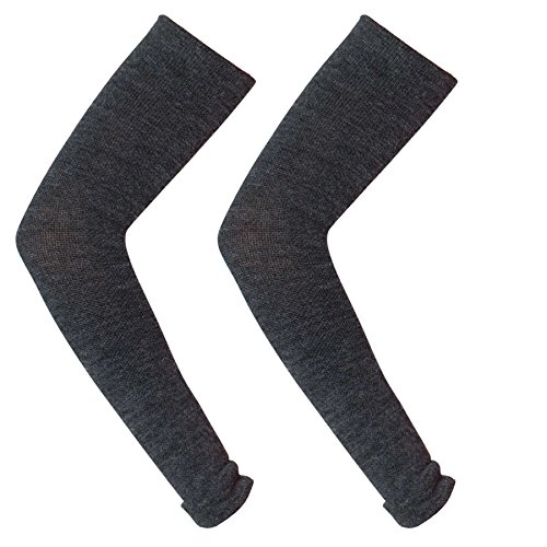 Wool Compression Arm Warmers - Compression Arm Sleeves, Cycling Arm Warmers, Compression Sleeves - Wool Sleeves (S/M, Grey)