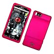 Motorola DROID X MB810 & Droid X2 MB870 (Verizon) Rubberized Snap On Protector Hard Case, Rose Pink