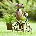 BIG FLOWER POT HOLDER DOG on bike garden sculpture vases