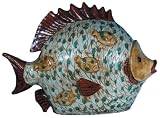Large Decorative Fish Sculpture, Hand Painted Ceramic